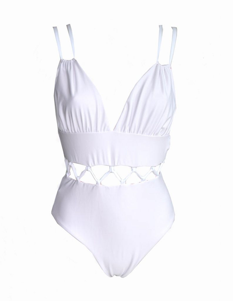 Women's Reversible Tropical Print One Piece Swimsuit a Four-piece