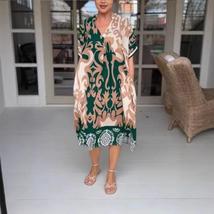 Amanda | Bohemian Printed Dress – Relaxed, Artistic &amp; Effortless