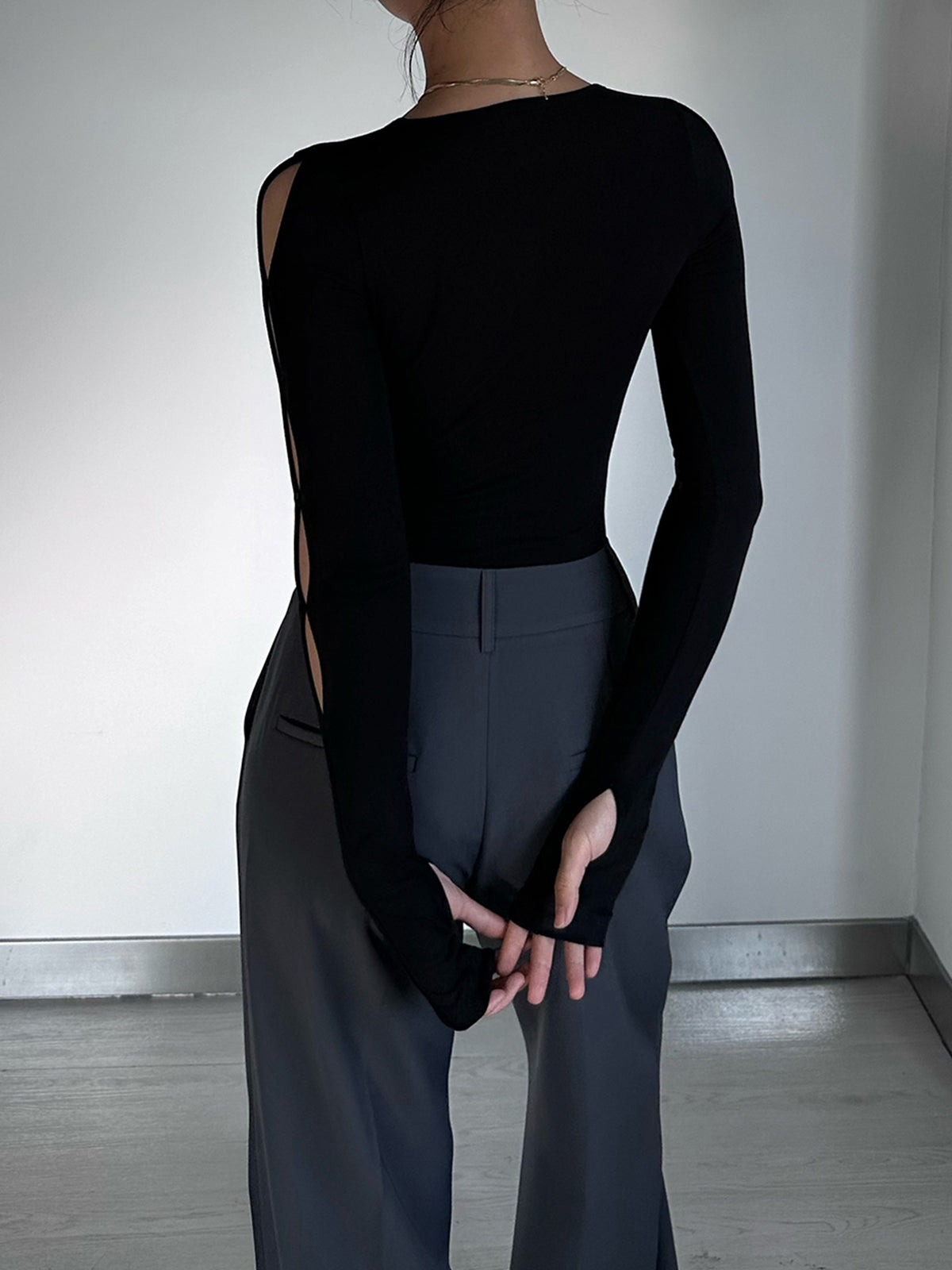 Jamie Keyhole Cutout Long Sleeve Bodysuit