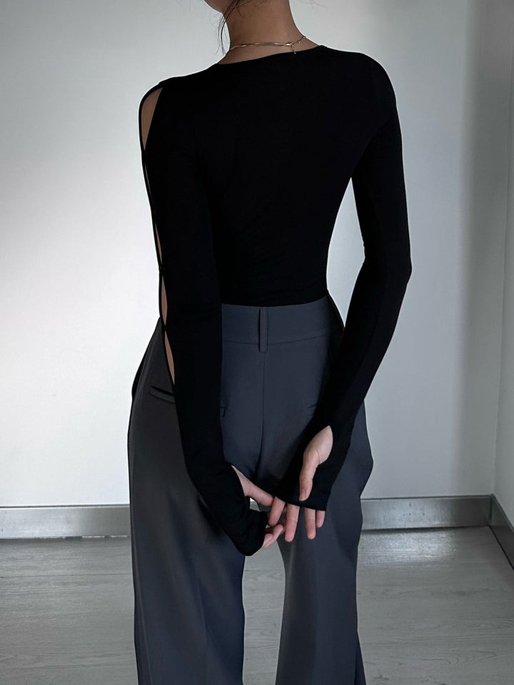 Jamie Keyhole Cutout Long Sleeve Bodysuit