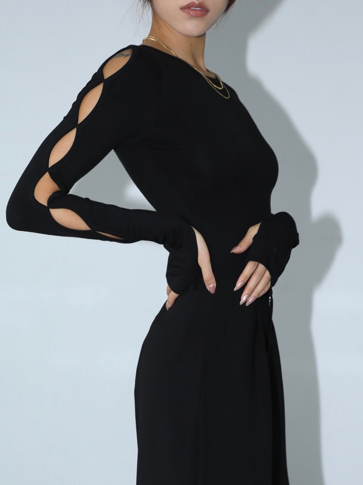 Jamie Keyhole Cutout Long Sleeve Bodysuit