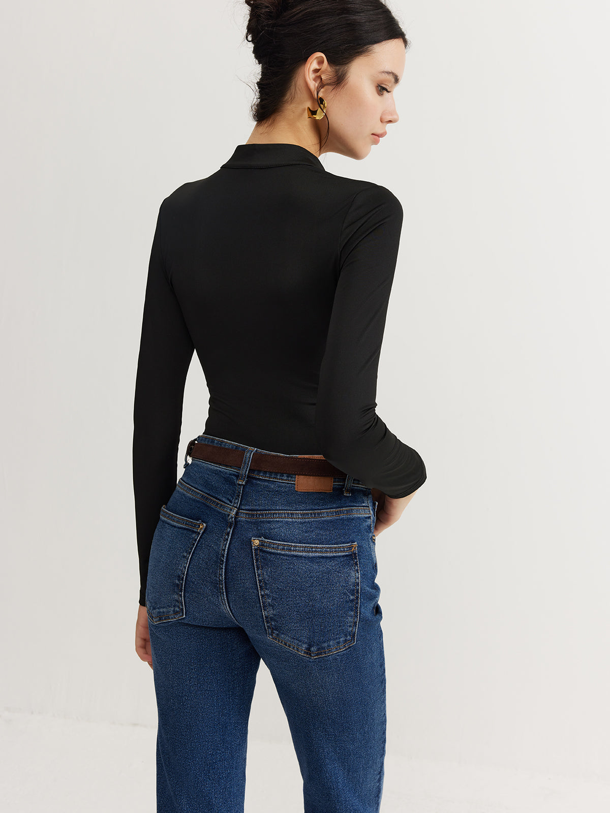 Kelly Keyhole Neckline Thin Bodysuit