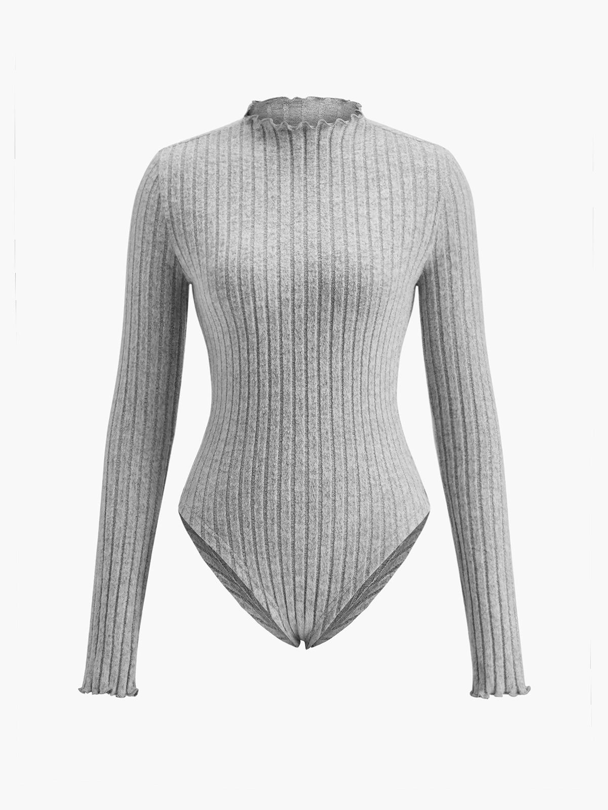 Sevgi Ribbed Lettuce Trim Slim Bodysuit