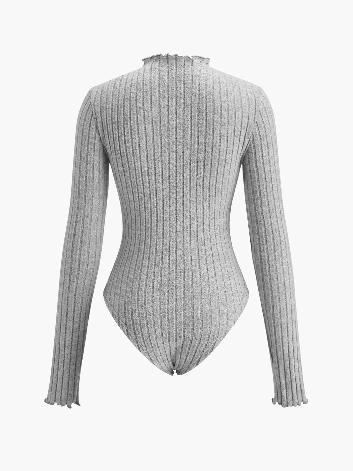 Sevgi Ribbed Lettuce Trim Slim Bodysuit