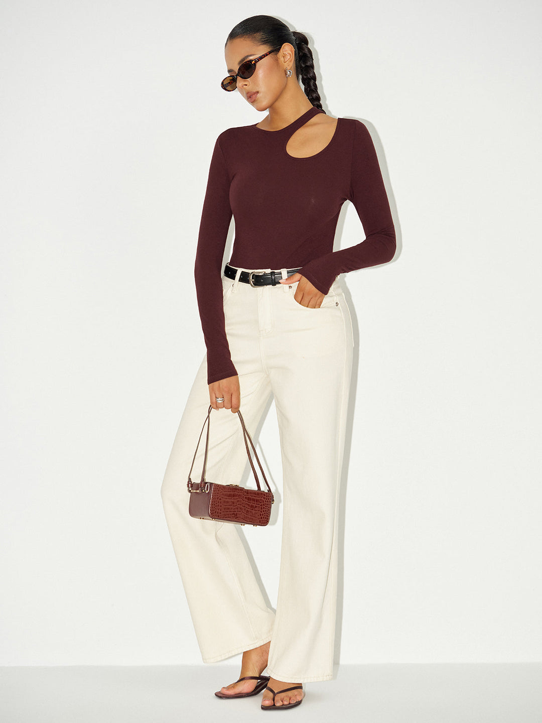 Asya Long Sleeve Cut-Out Bodysuit