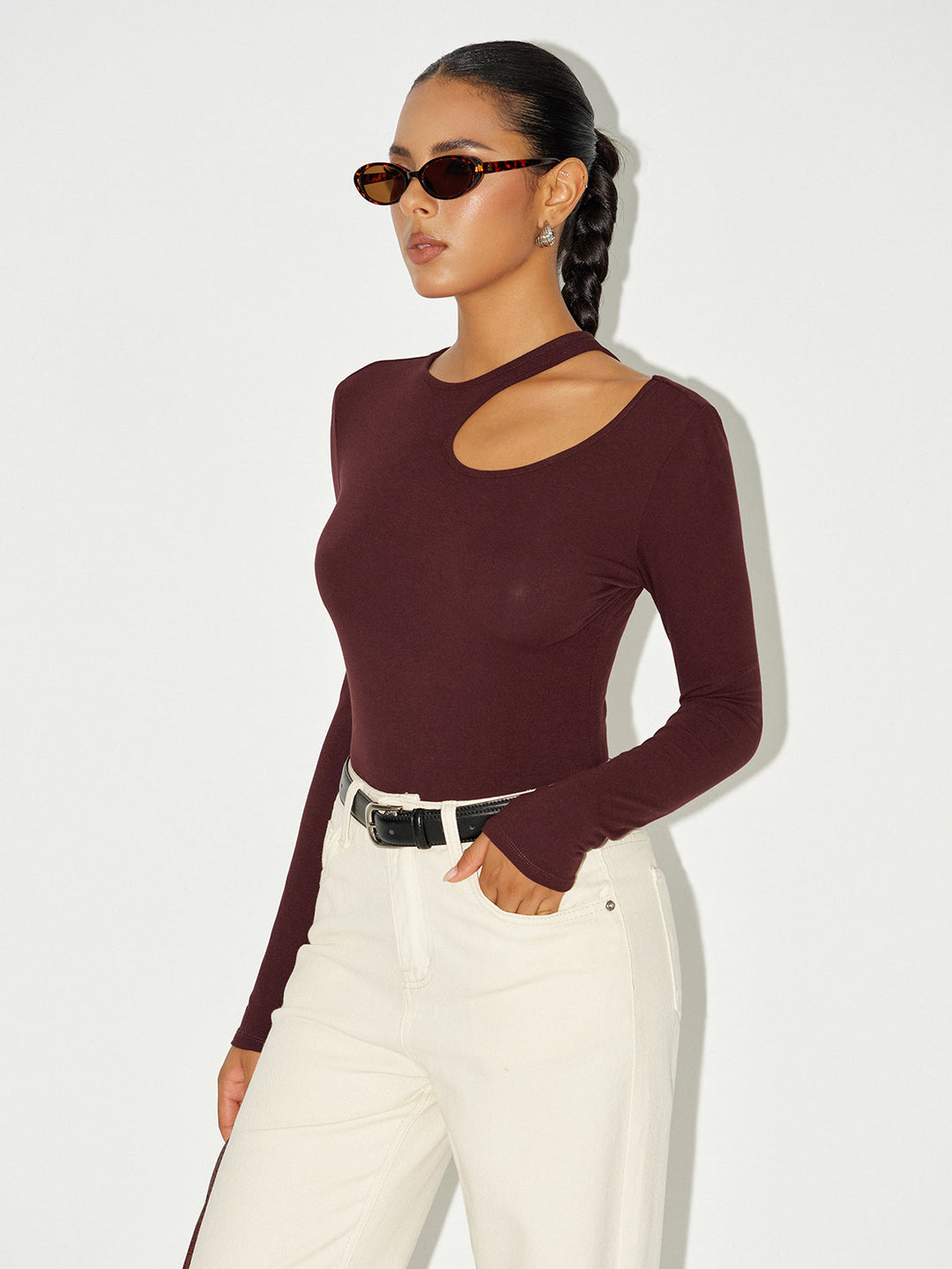 Asya Long Sleeve Cut-Out Bodysuit