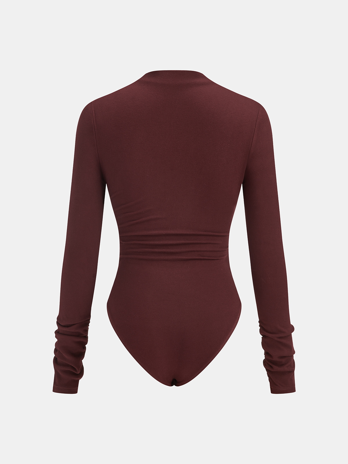 Fariah Ruched Cross-Front Long Sleeve Bodysuit