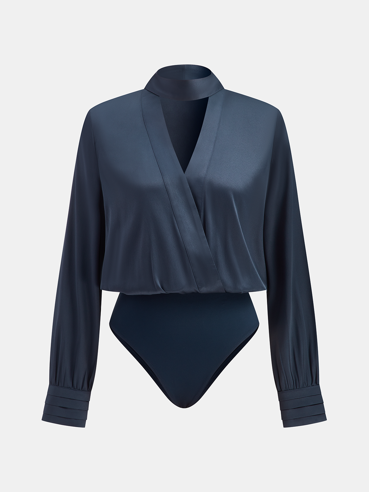 Sinem Satin V-neck Bodysuit