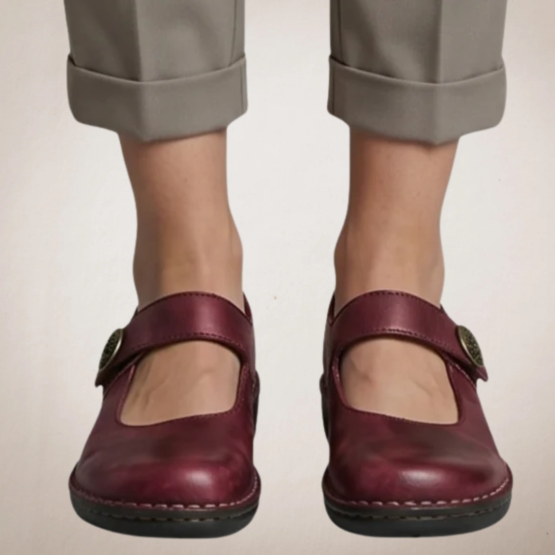 Joan | Orthopaedic Mary Jane Flats with Strap Closure