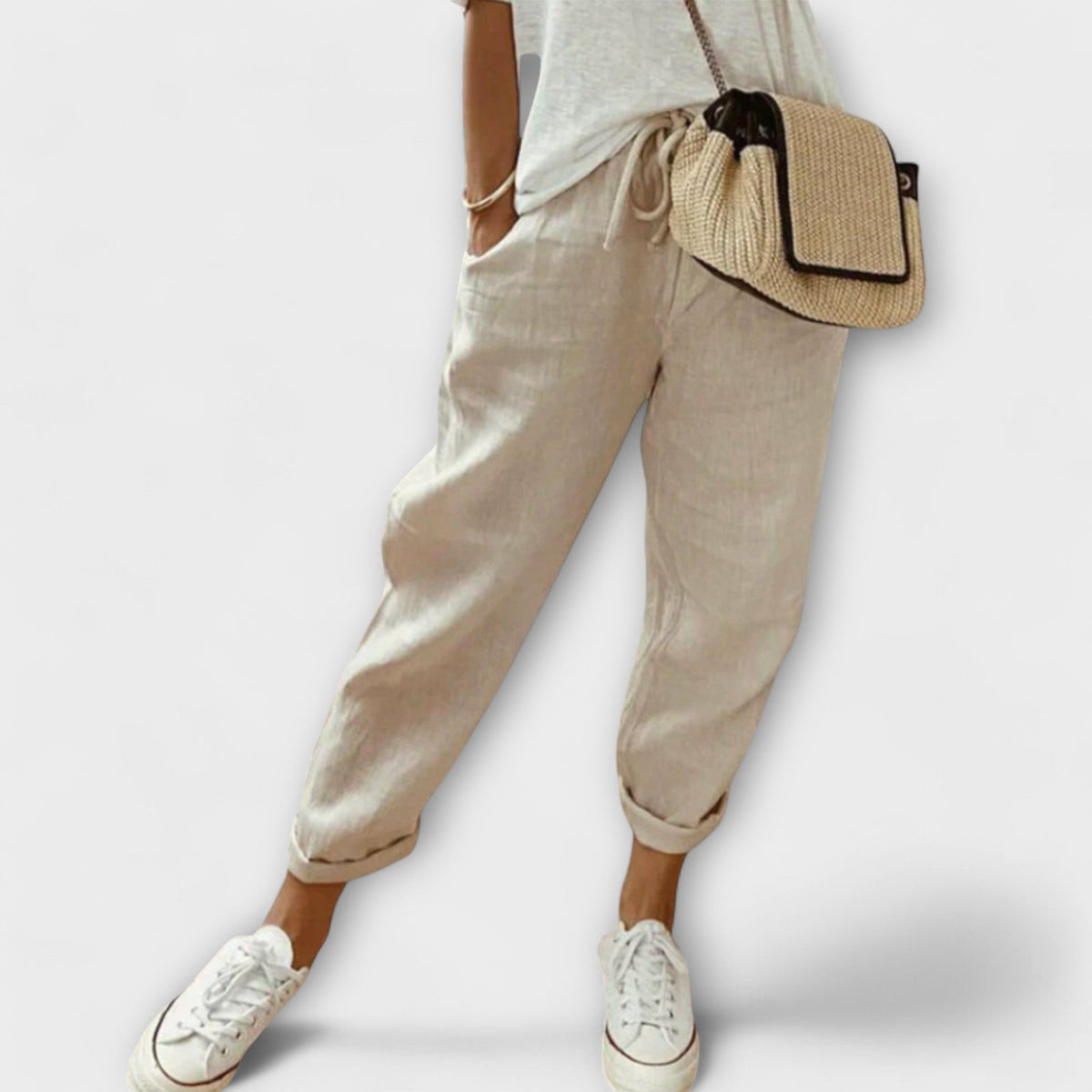Ella | Elegant Cotton-Linen Pants