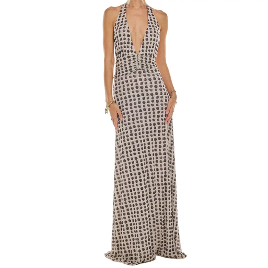 LENNOX™ – Sexy Backless Halter Print Dress