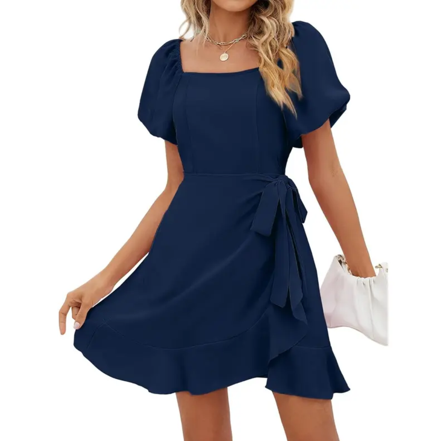 WINSLEYT - Square Neck Puff Sleeve Tie