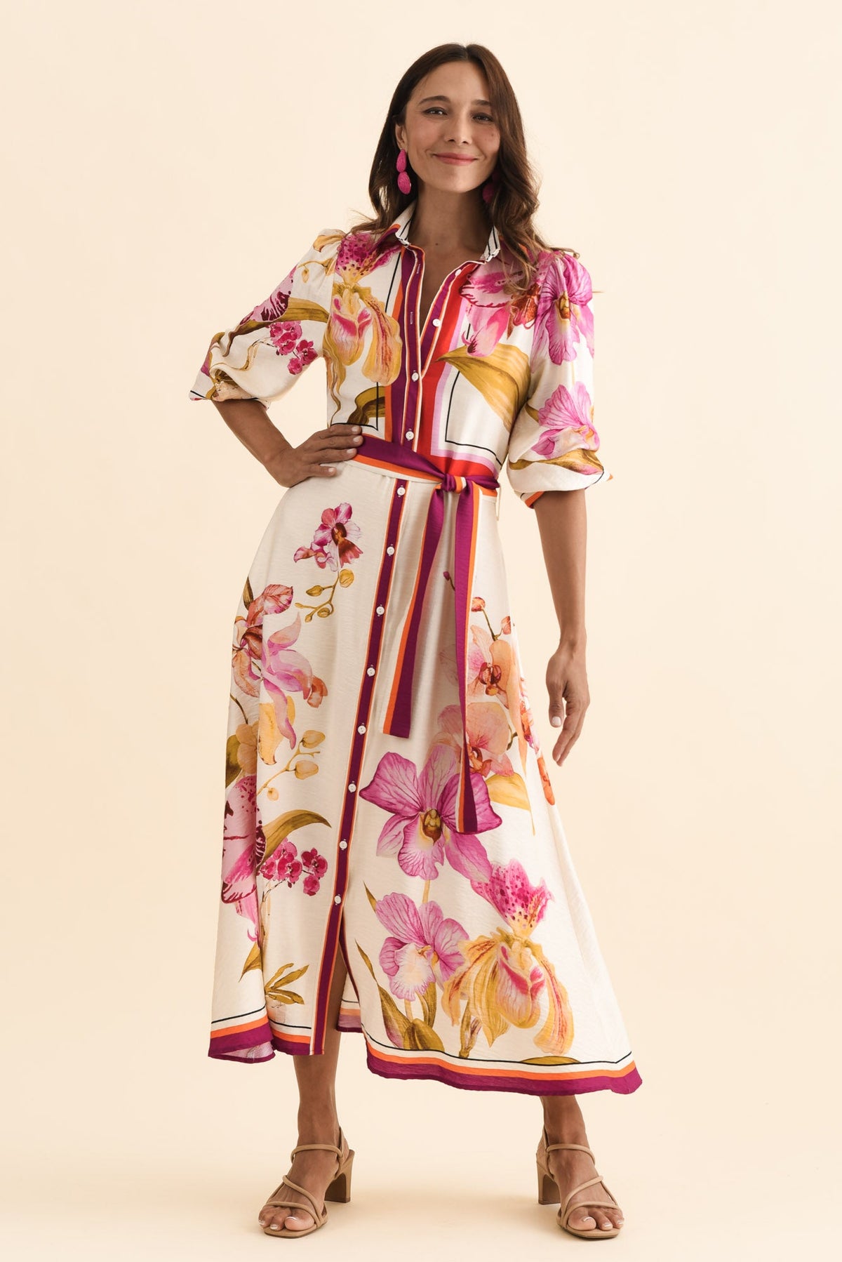 Blythe Cream Floral Shirt Dress
