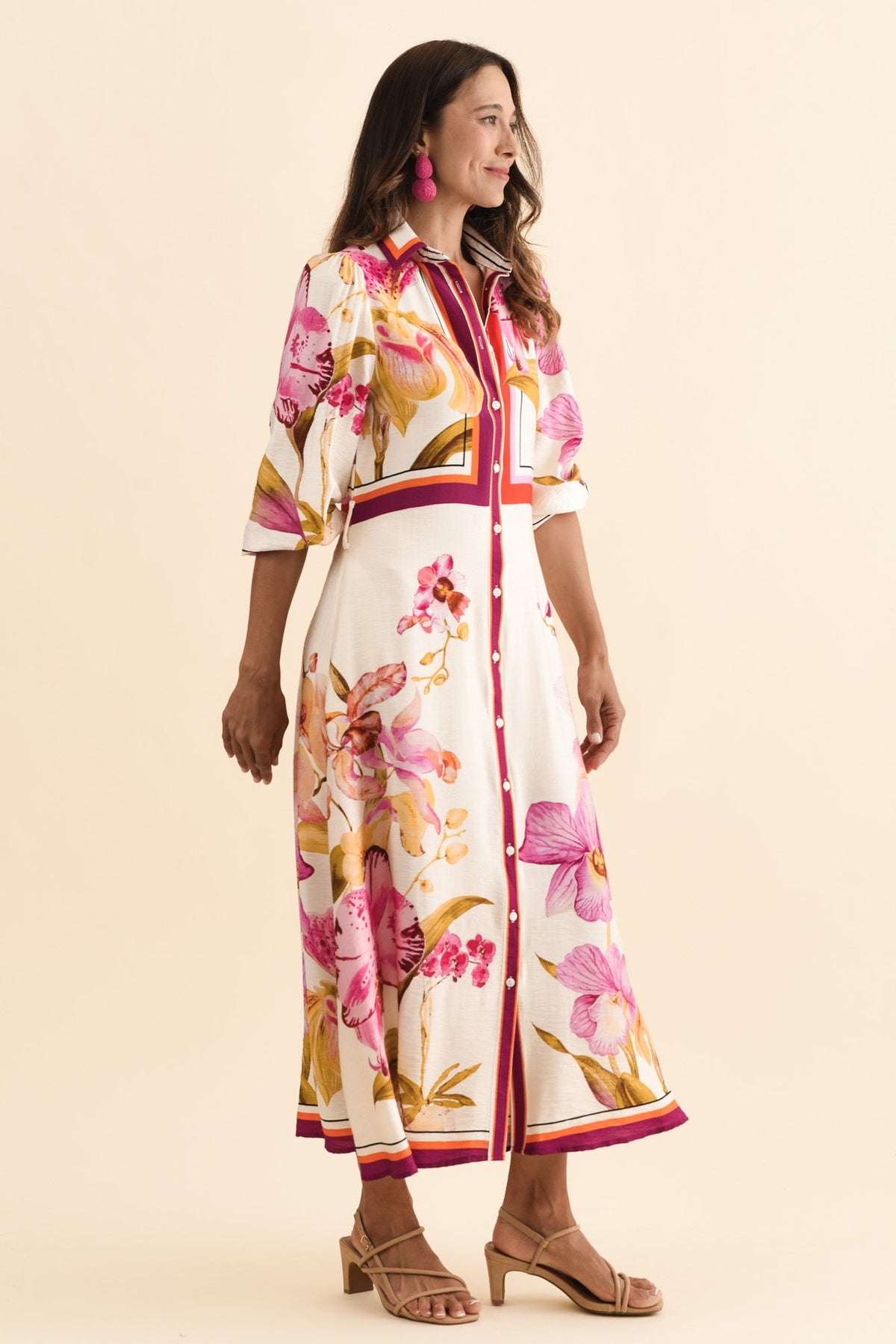 Blythe Cream Floral Shirt Dress