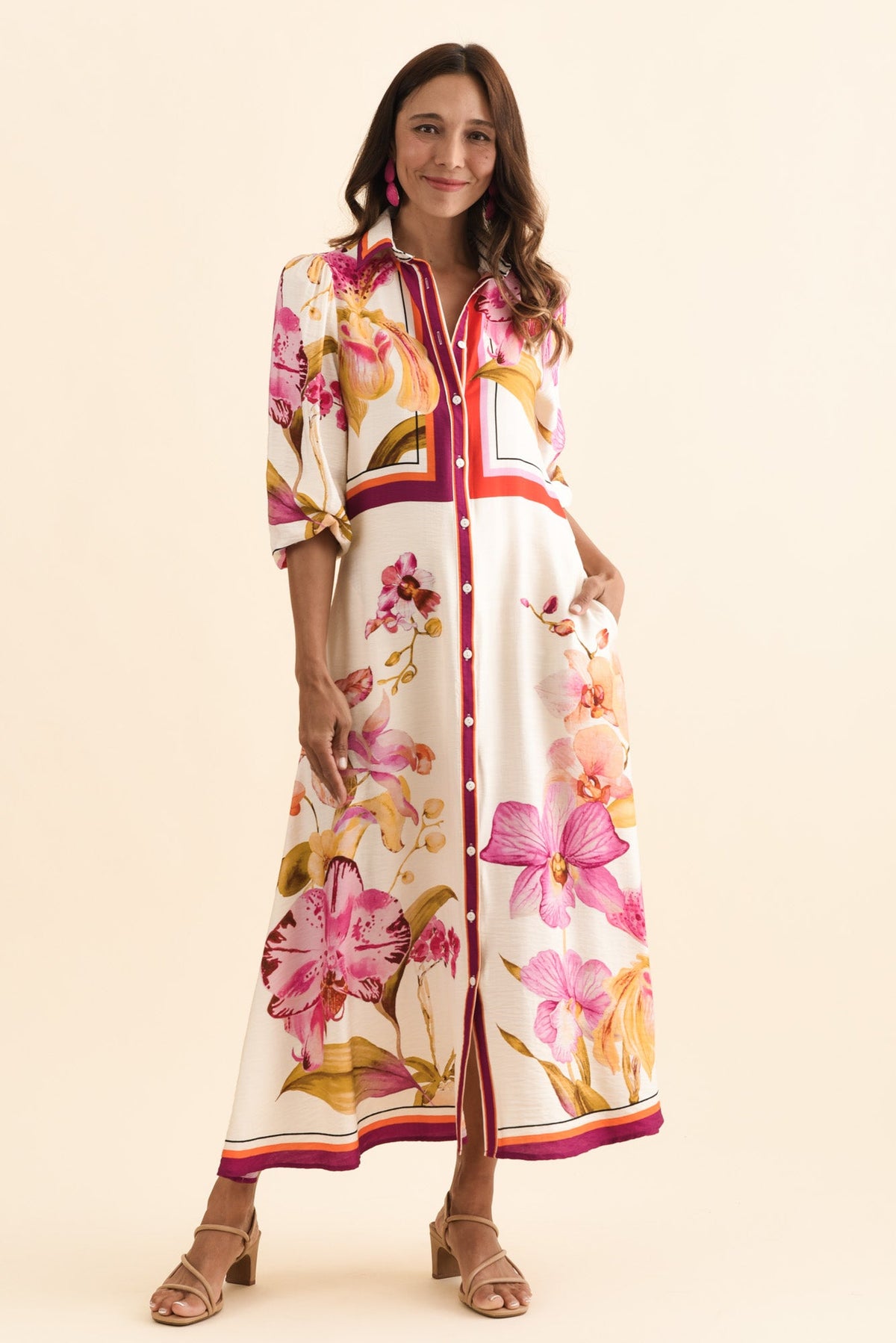 Blythe Cream Floral Shirt Dress