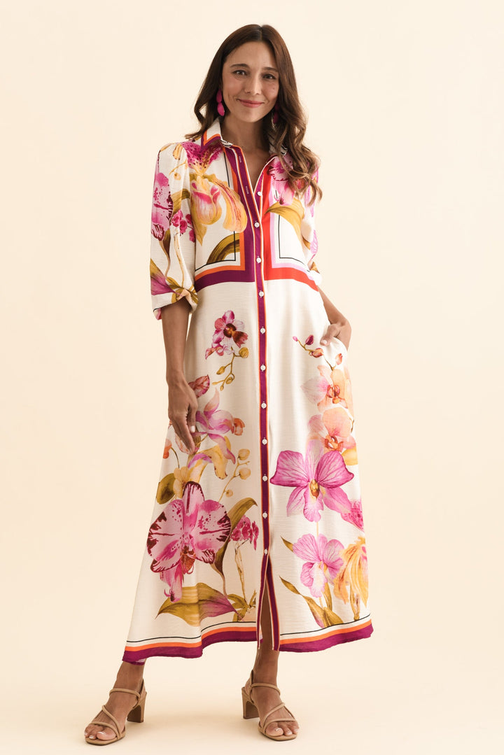 Blythe Cream Floral Shirt Dress