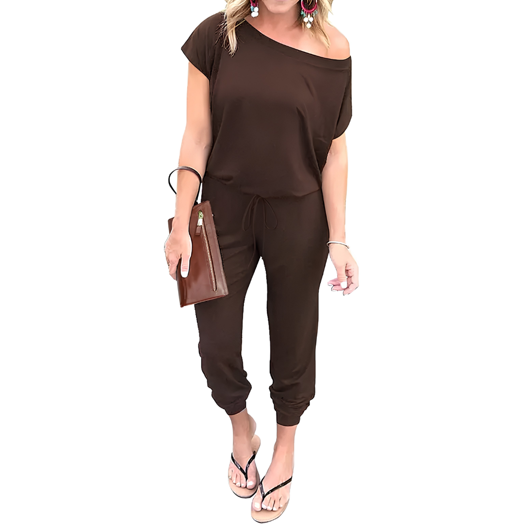 NELLY™ – Off-Shoulder Pocket Casual Jumpsuit