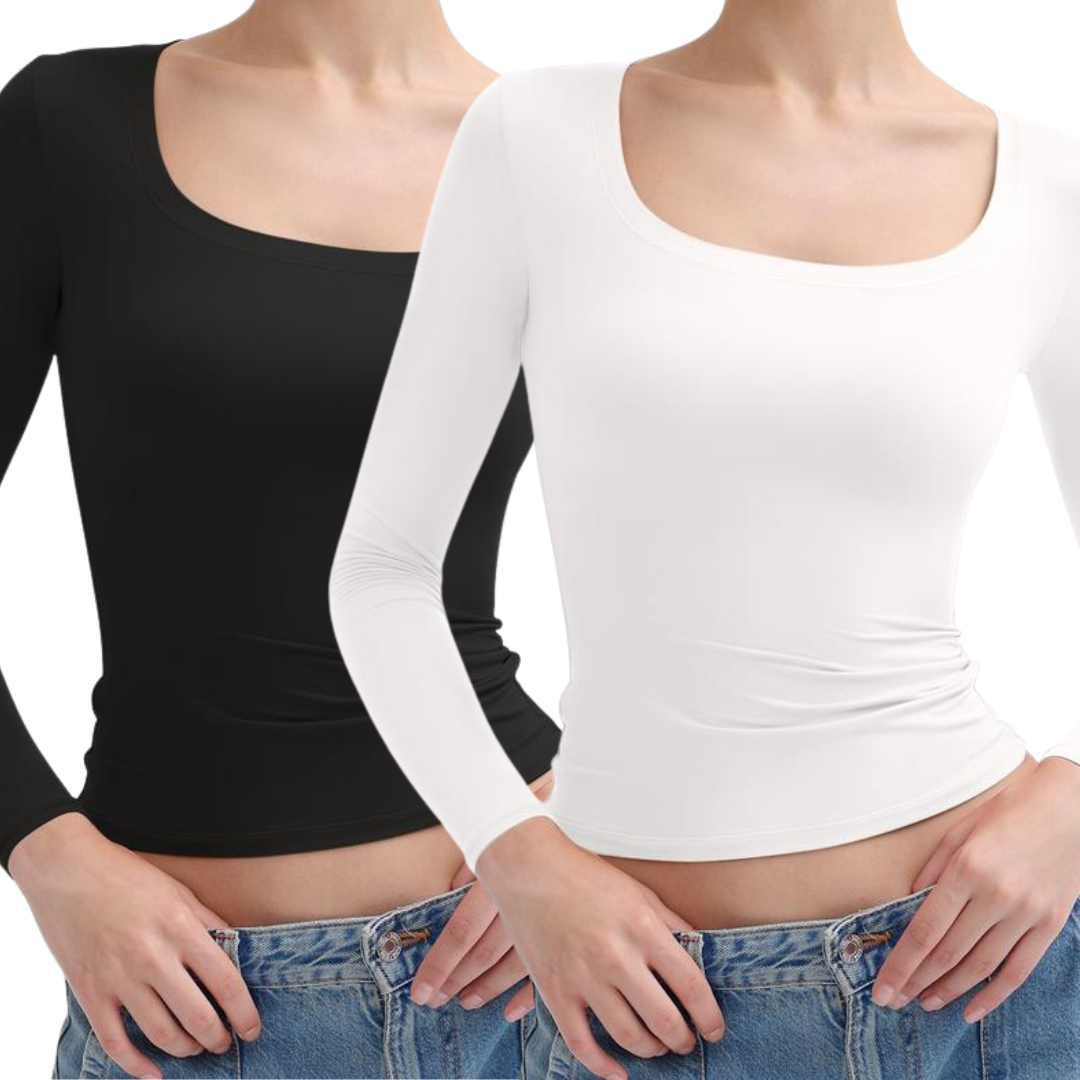 NINAT - Scoop Neck Long Sleeve Double