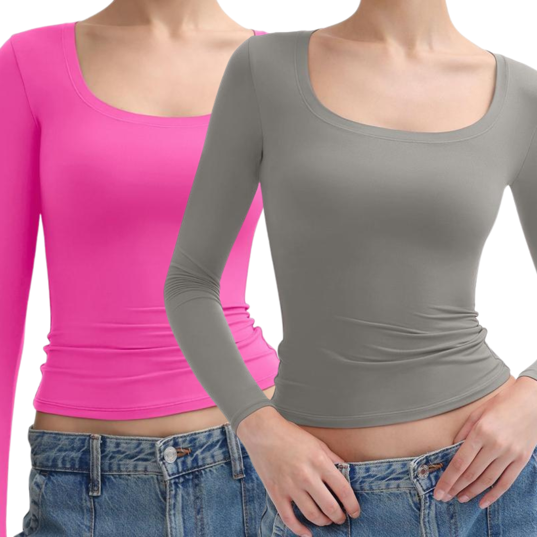 NINAT - Scoop Neck Long Sleeve Double