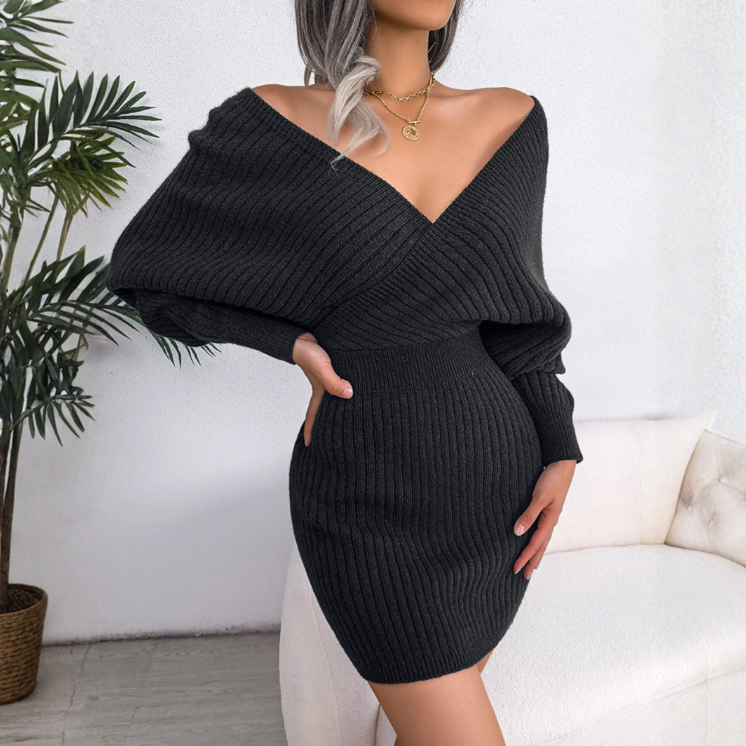 CLARAT - Chic Wrapped V-Neck Long Sleeve