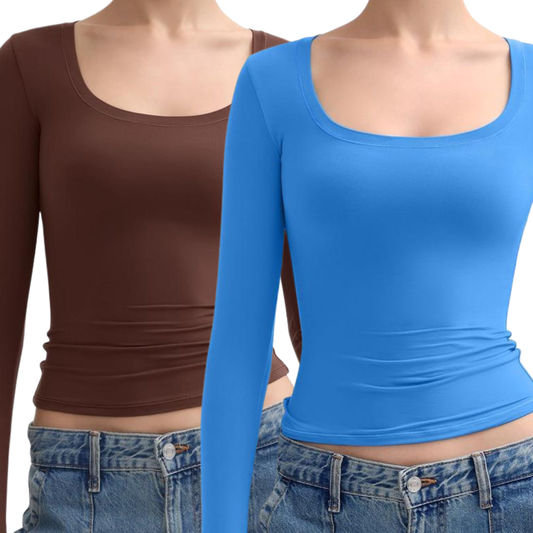 NINAT - Scoop Neck Long Sleeve Double