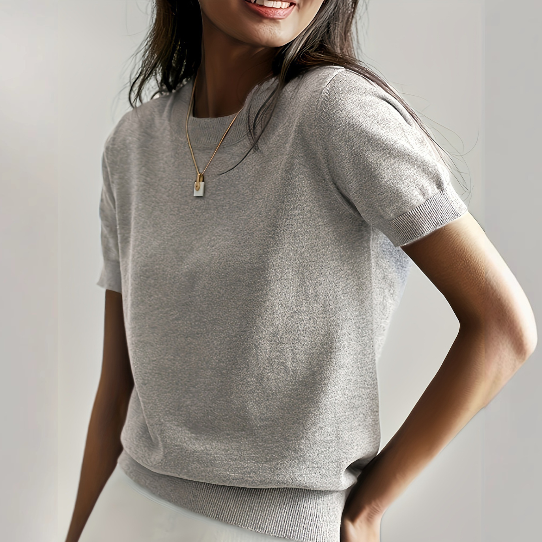 VIANCA™ - Casual Short Sleeve Crew Neck Top