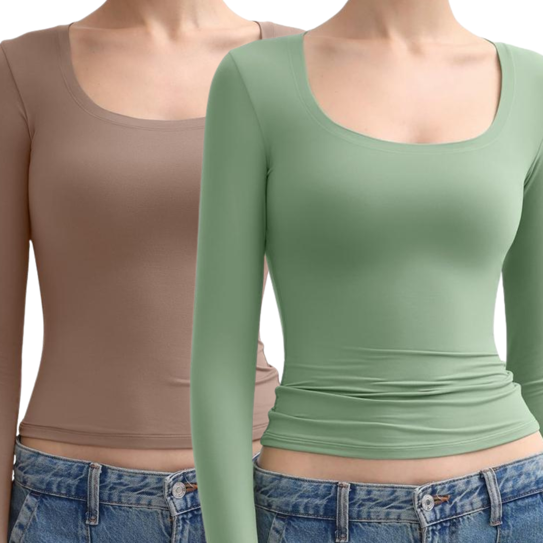 NINAT - Scoop Neck Long Sleeve Double
