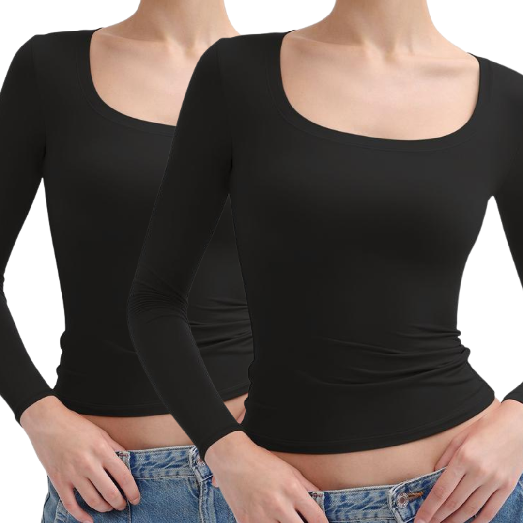 NINAT - Scoop Neck Long Sleeve Double