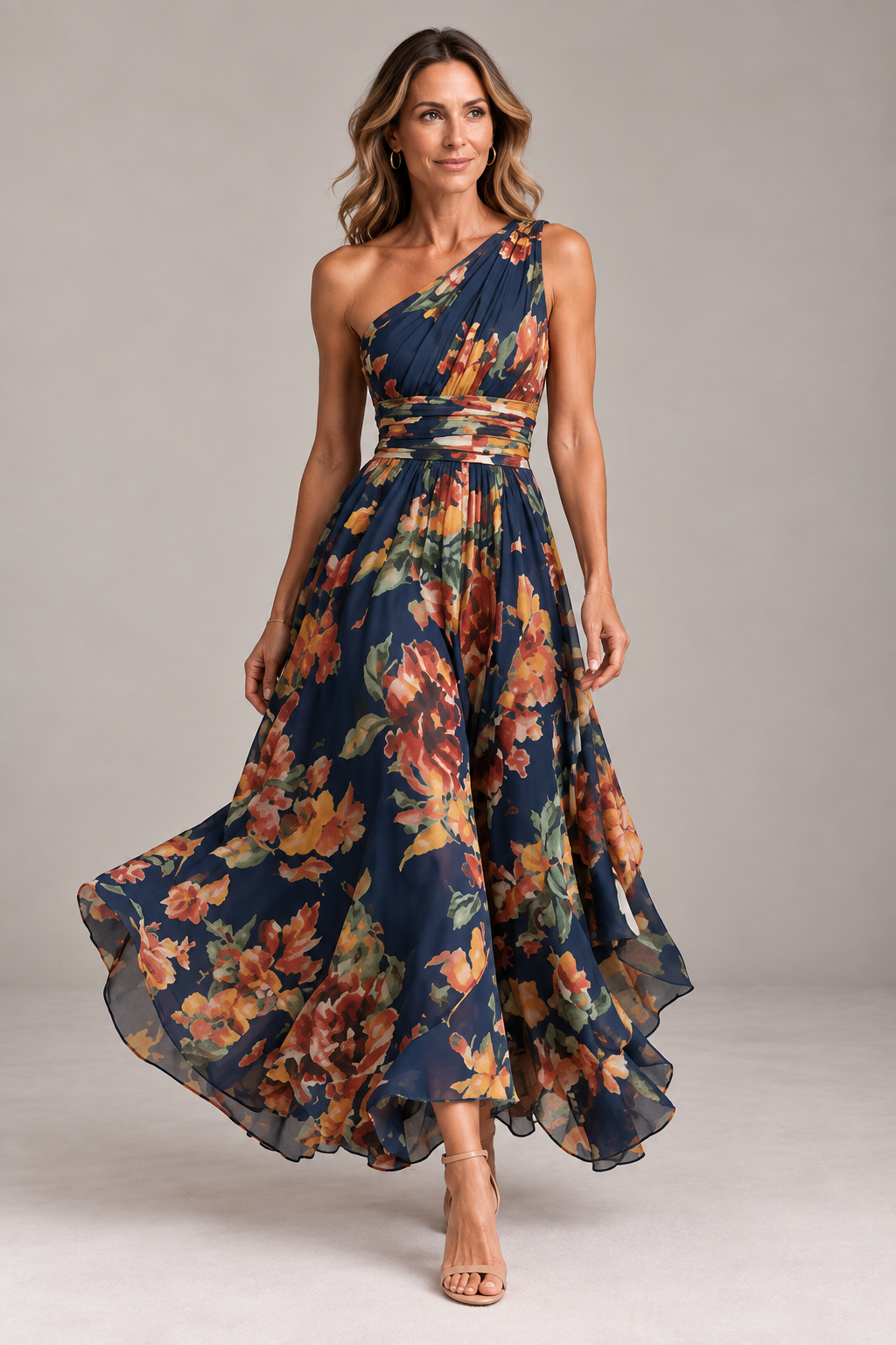 Marisol | One-Shoulder Floral Maxi Dress