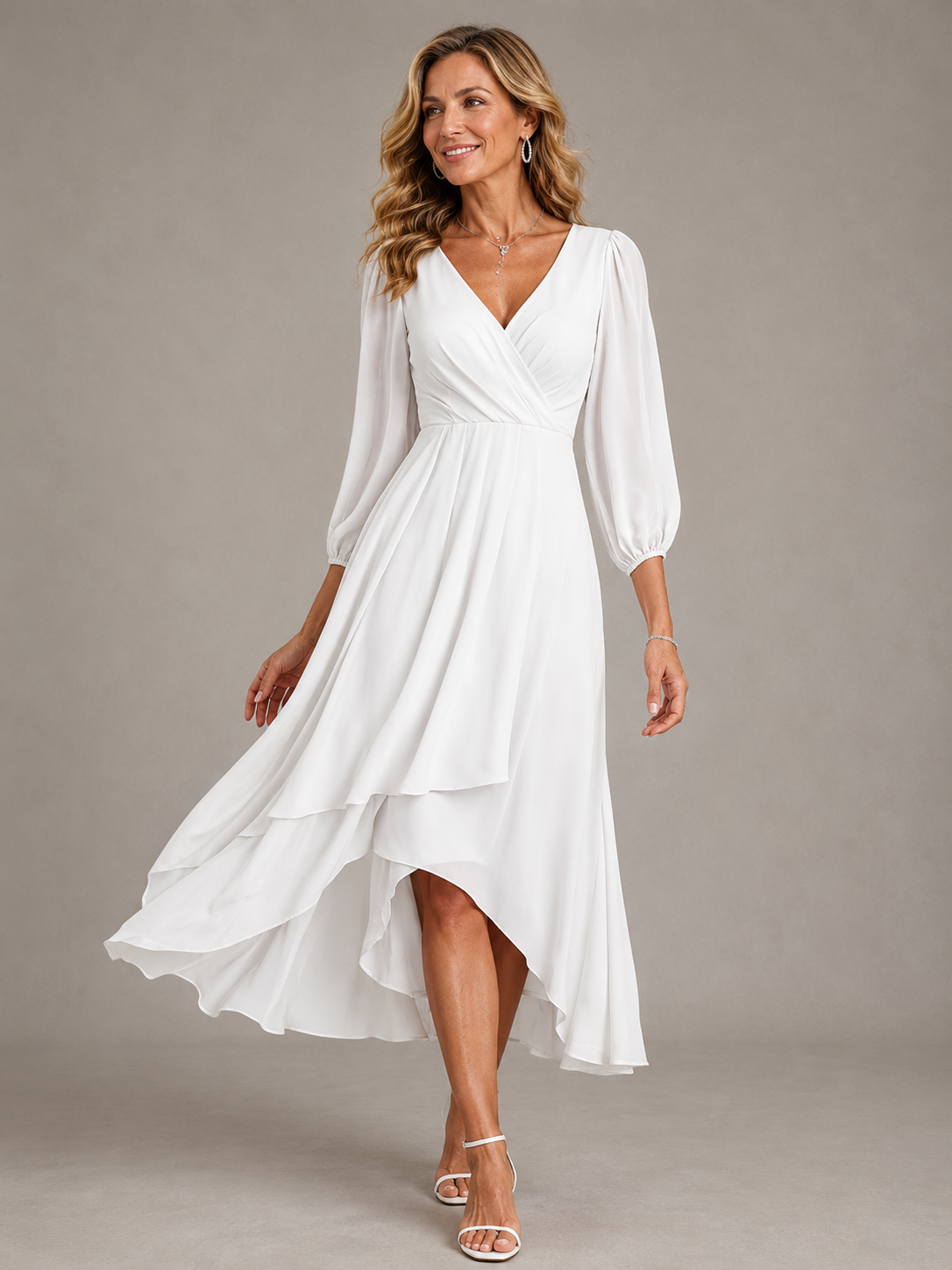 Mia™ - Elegant V-neck Long Dress