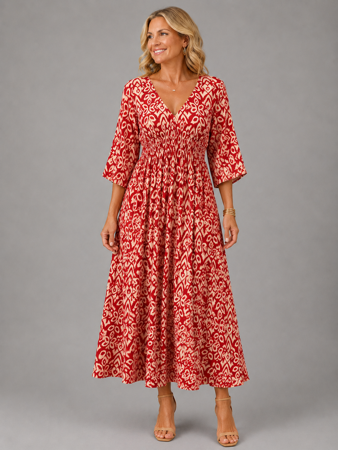 Althea™ - Bohemian Flow Midi Dress