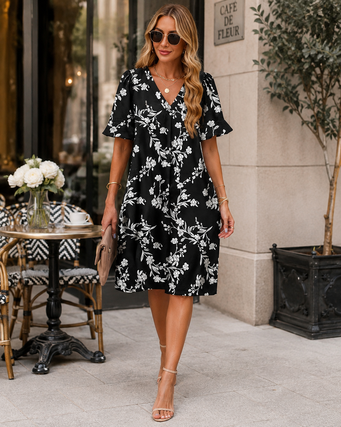 Isla | Floral V-Neck Summer Dress
