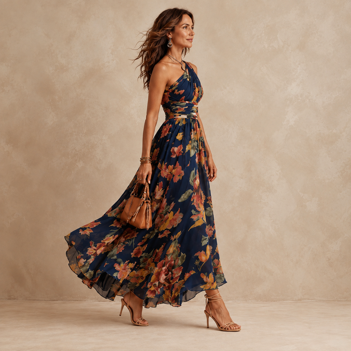 Marisol | One-Shoulder Floral Maxi Dress