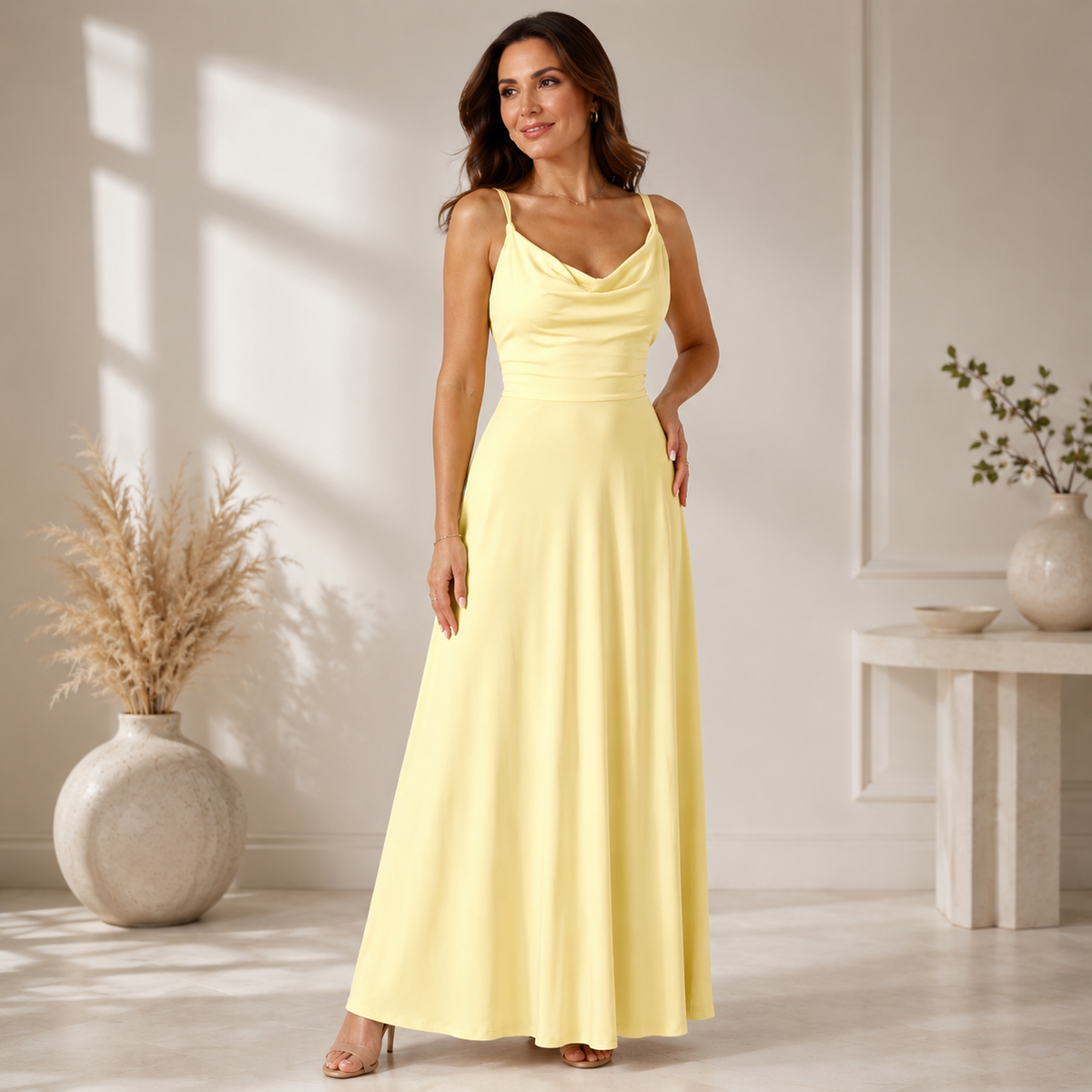 Sybil Cowl Neck Maxi Dress