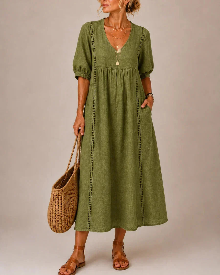 Sefi Lace Trim Midi Dress
