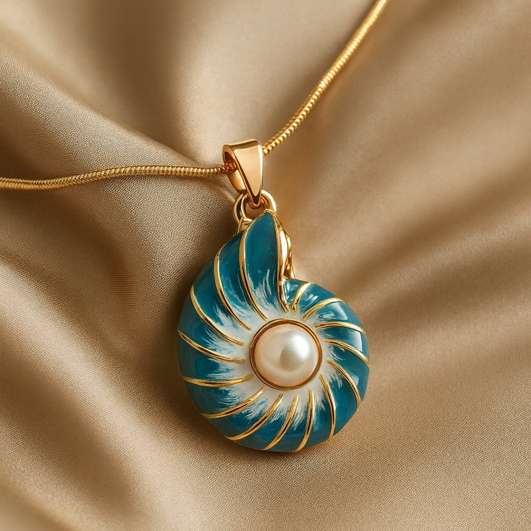 Necklace with Blue Shell Pearl