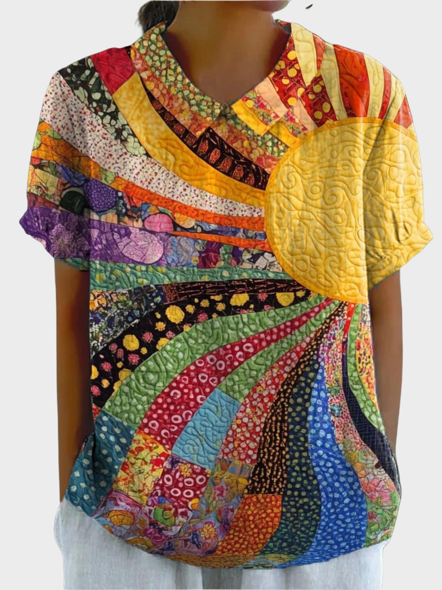 Lila  -  Sunburst Patchwork Shirt