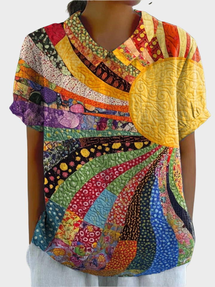 Lila  -  Sunburst Patchwork Shirt