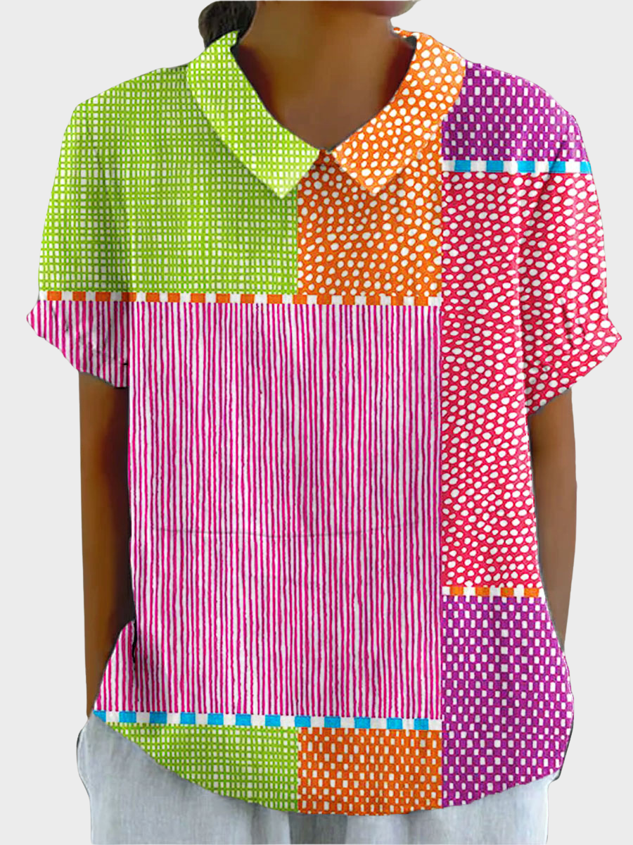 Lila  -  Sunburst Patchwork Shirt