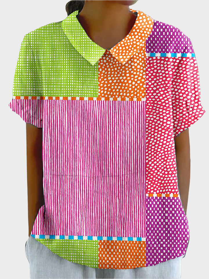 Lila  -  Sunburst Patchwork Shirt