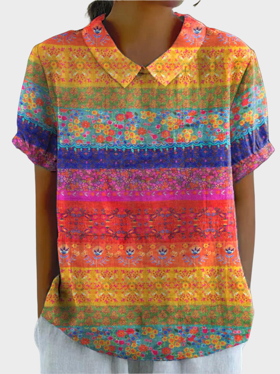 Lila  -  Sunburst Patchwork Shirt