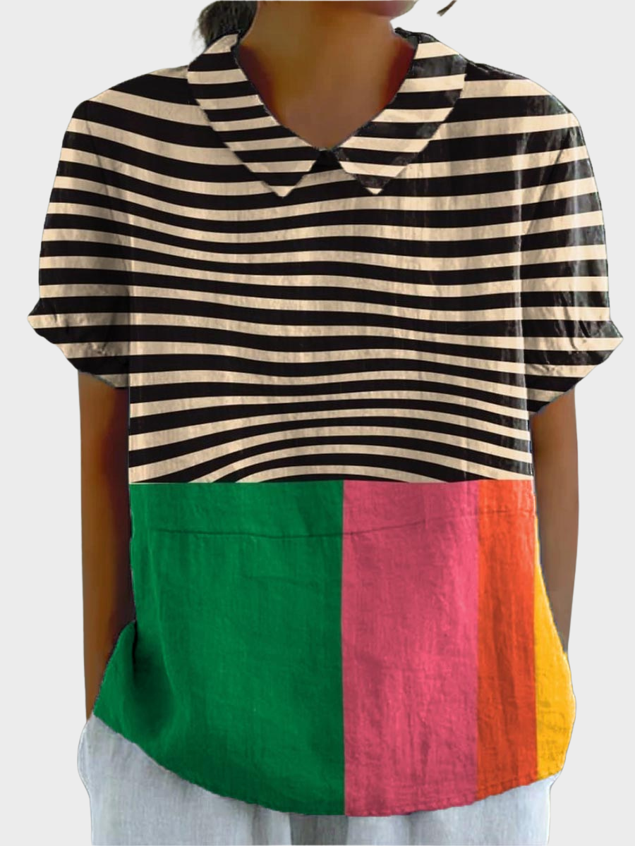 Lila  -  Sunburst Patchwork Shirt