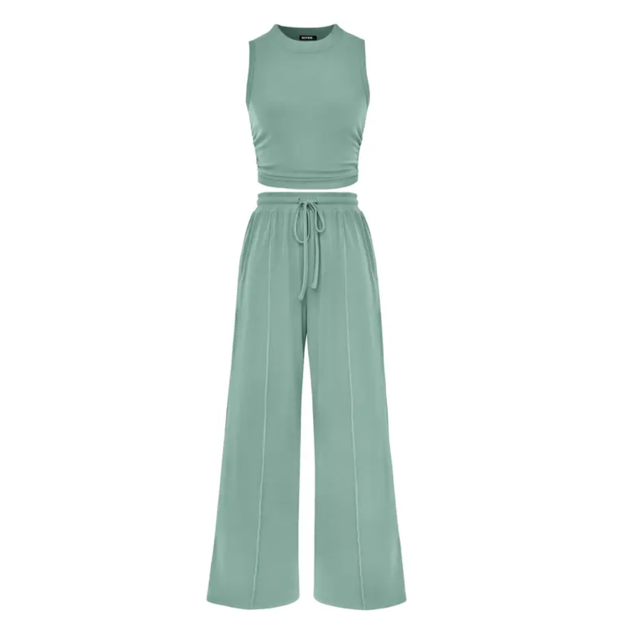 REINA™ – Ribbed Knit Sleeveless Lounge Set