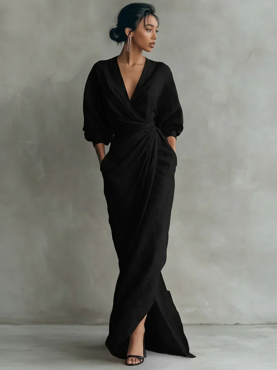 Ashley Maxi Dress with V-Neck