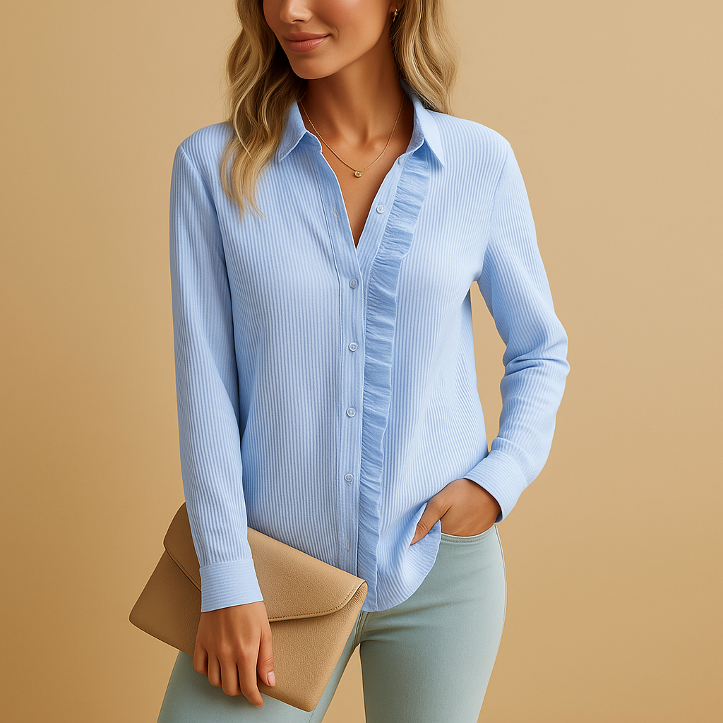 Tessa Women's Striped Ruffle Blouse