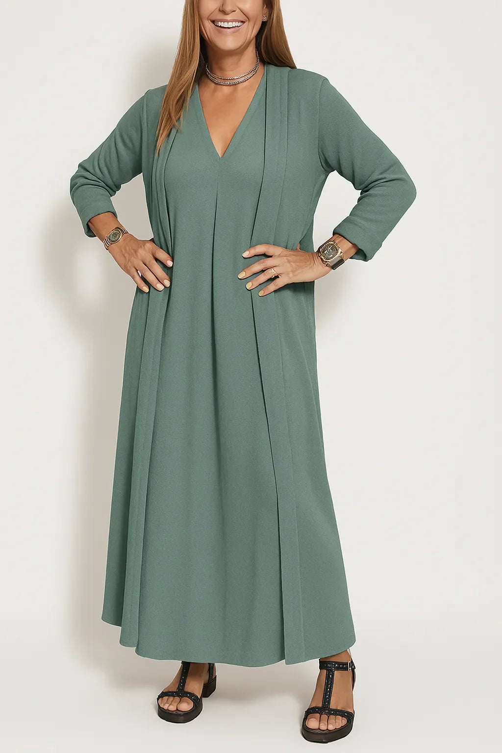 Susanne |  Stylish Comfortable Maxi Dress + Free Cardigan