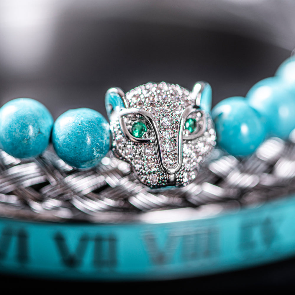 Roman Panther Triple Stack Bracelet Set
