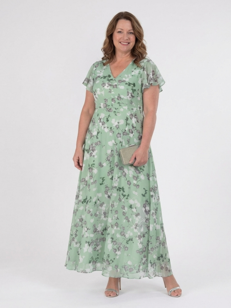 Ismeria™ - Floral Chiffon Maxi Dress