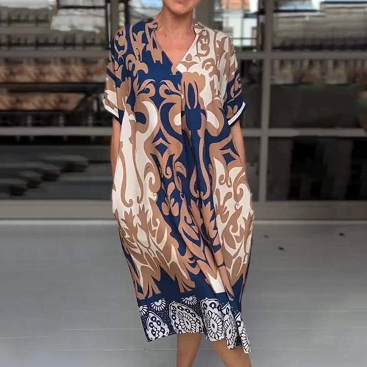 Amanda | Bohemian Printed Dress – Relaxed, Artistic &amp; Effortless