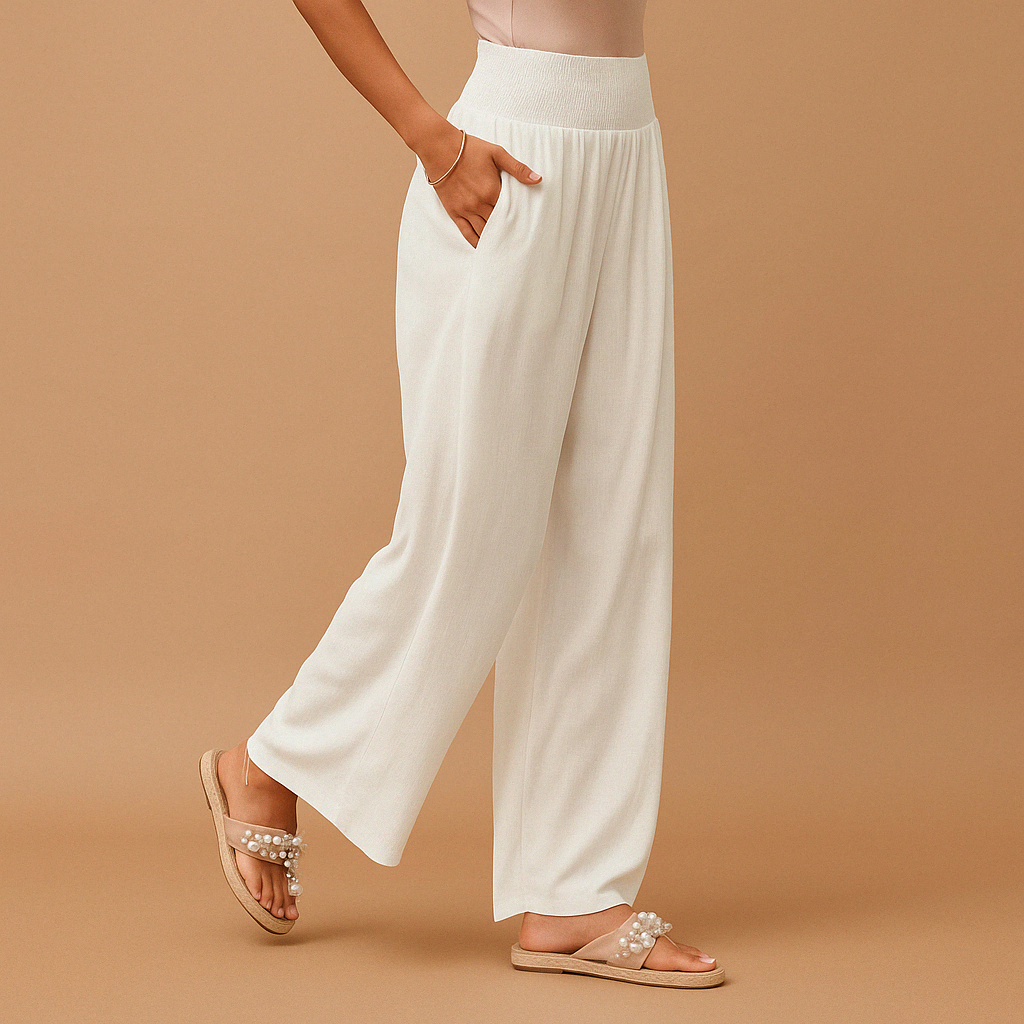 Loise Women's Lightweight Straight-Leg Pants with Elastic Waistband